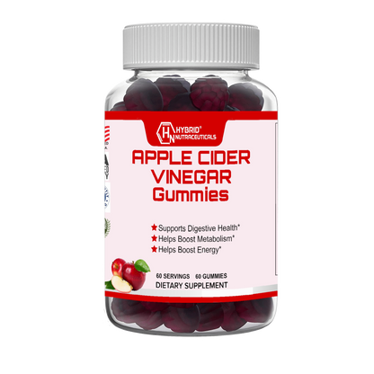Pure Apple Cider Vinegar Gummies with Vitamins B-9, B-12, Pomegranate Juice, Beet Root Juice