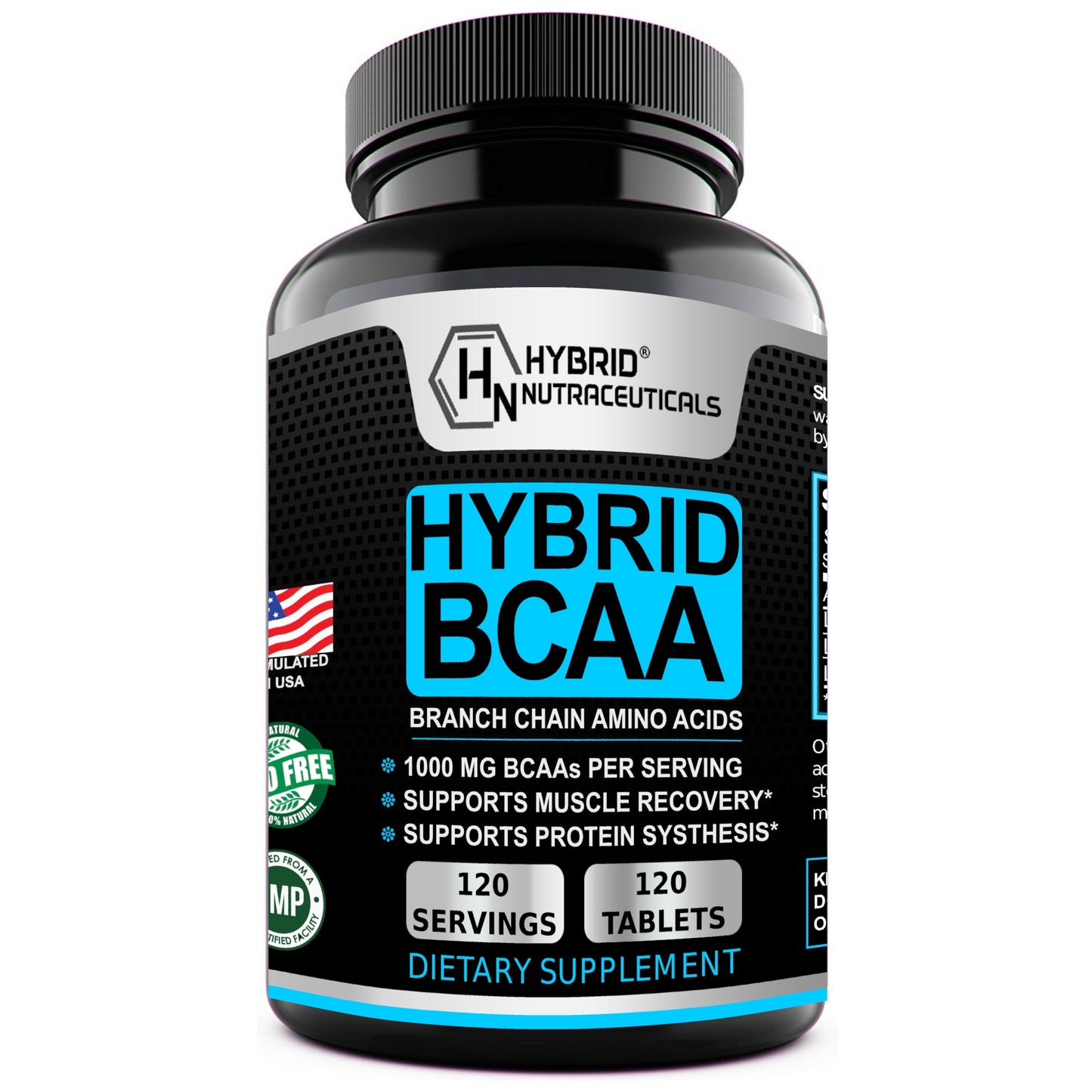 Hybrid BCAA Tablets 1000mg - 2:1:1 Extra Strong Branched Chain Amino Acids Supplements