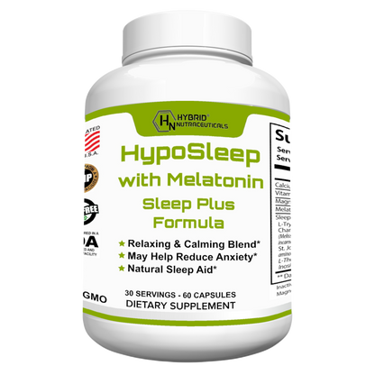 HypoSleep with Melatonin 10mg Sleep Plus Formula for Adults - 60 Capsules