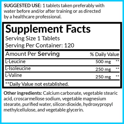 Hybrid BCAA Tablets 1000mg - 2:1:1 Extra Strong Branched Chain Amino Acids Supplements