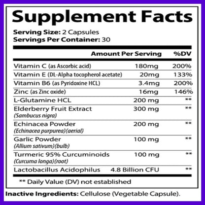 Black Elderberry Capsules, Immune Support - 60 Capsules